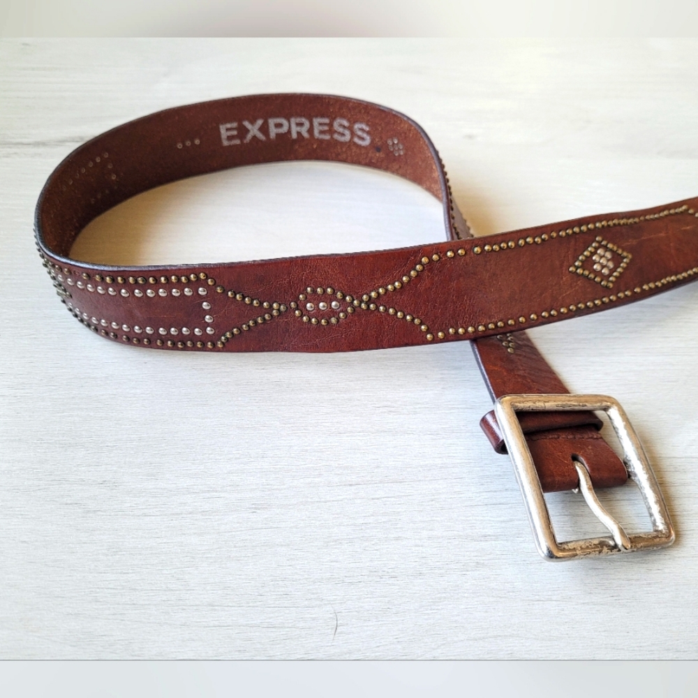 EXPRESS Mixed Metal Leather Belt